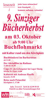 9. Sinziger B�cherherbst mit Buchflohmarkt